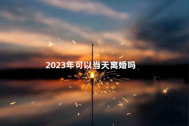 2023年可以当天离婚吗