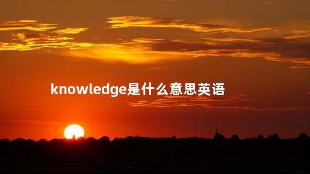knowledge是什么意思？