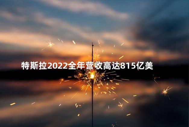 特斯拉2022全年营收高达815亿美元