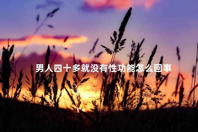 男人四十多就没有性功能怎么回事